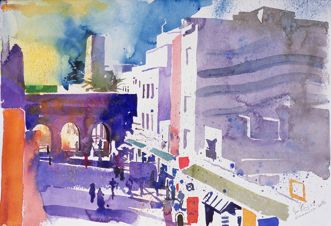 Essaouira Gate (akvarell, papír) alkotó: Simon Fletcher