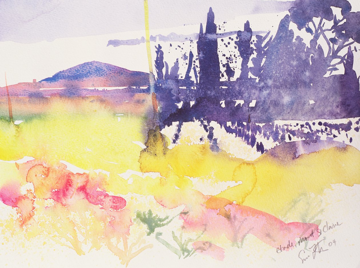 Etude Mont St. Clair, 2004 (akvarell, papír) alkotó: Simon Fletcher