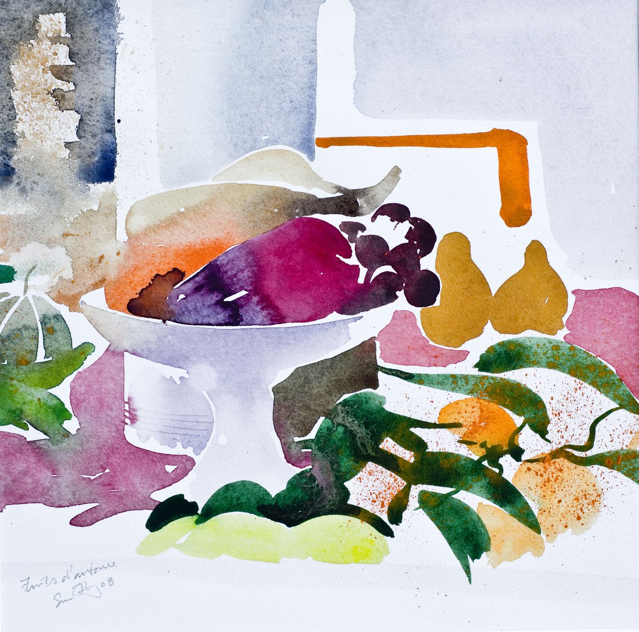 Őszi gyümölcsök, 2008 (akvarell) alkotó: Simon Fletcher