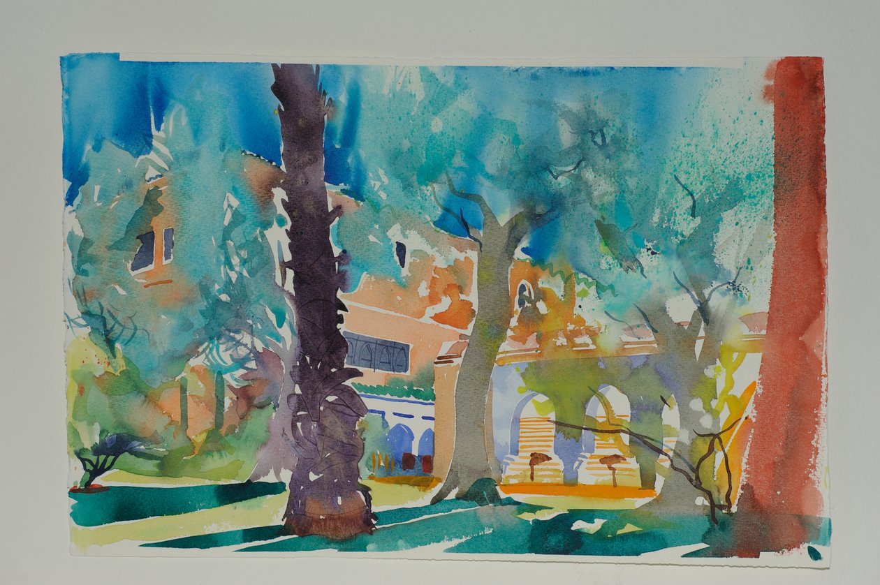 Mamounia terasz, 2010 (akvarell, papír) alkotó: Simon Fletcher