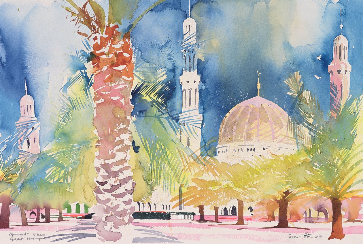 Muscat, Nagy Mecset, 2004 (akvarell, papír) alkotó: Simon Fletcher