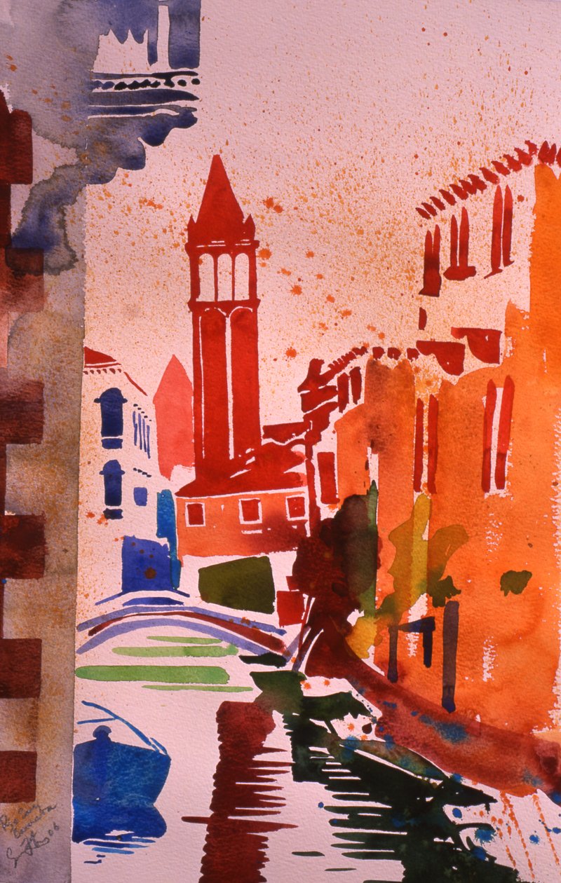 Rio San Barnaba, 2006 (akvarell, papír) alkotó: Simon Fletcher