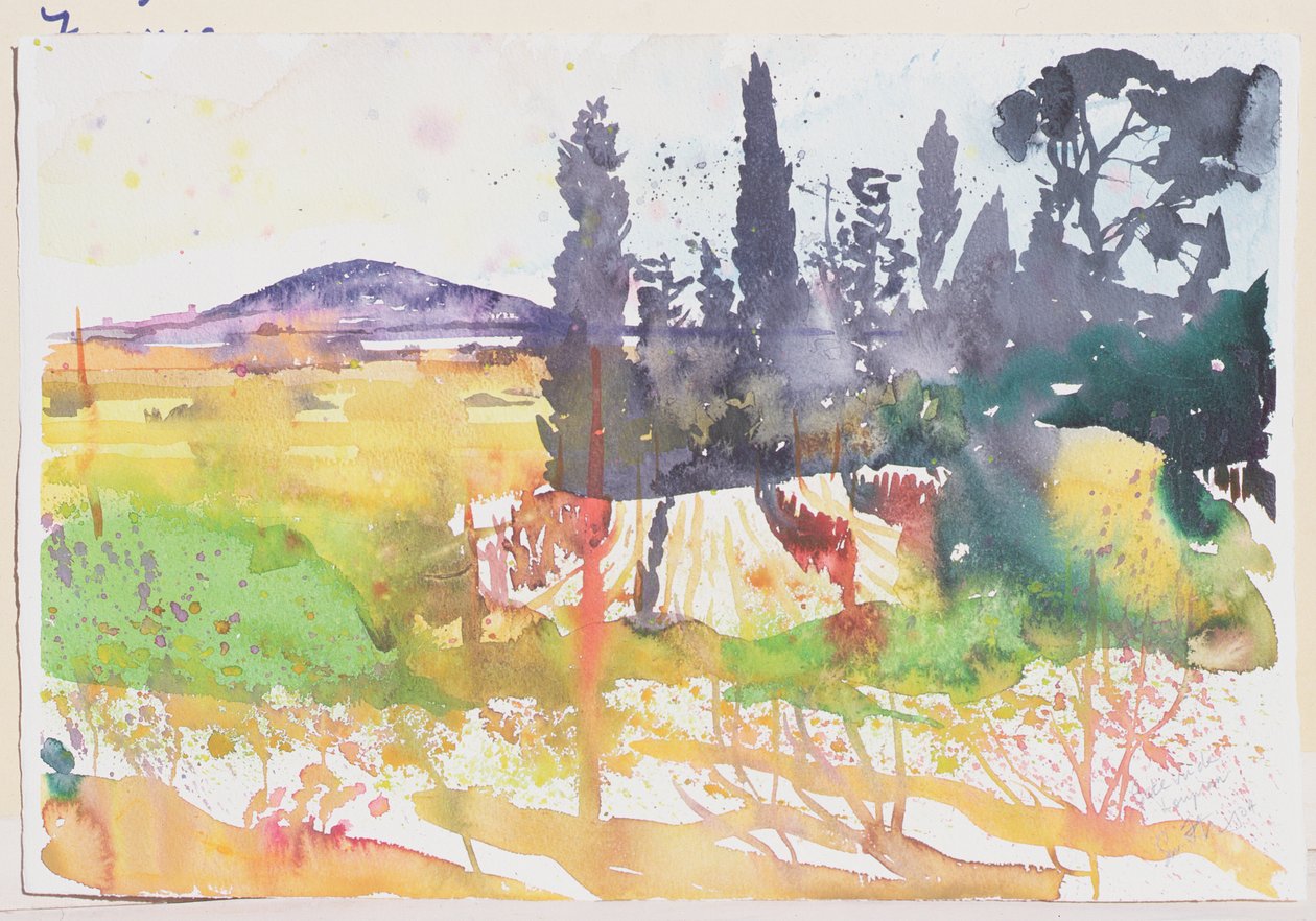 Sete, vu de Loupian, 2004 (akvarell, papír) alkotó: Simon Fletcher