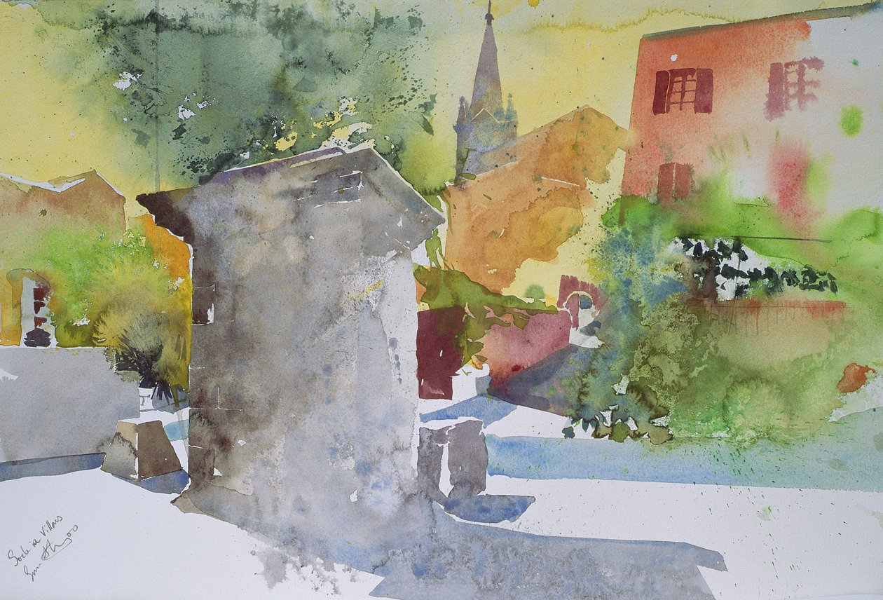 Socle a Villars, Franciaország, 2003 (akvarell) alkotó: Simon Fletcher