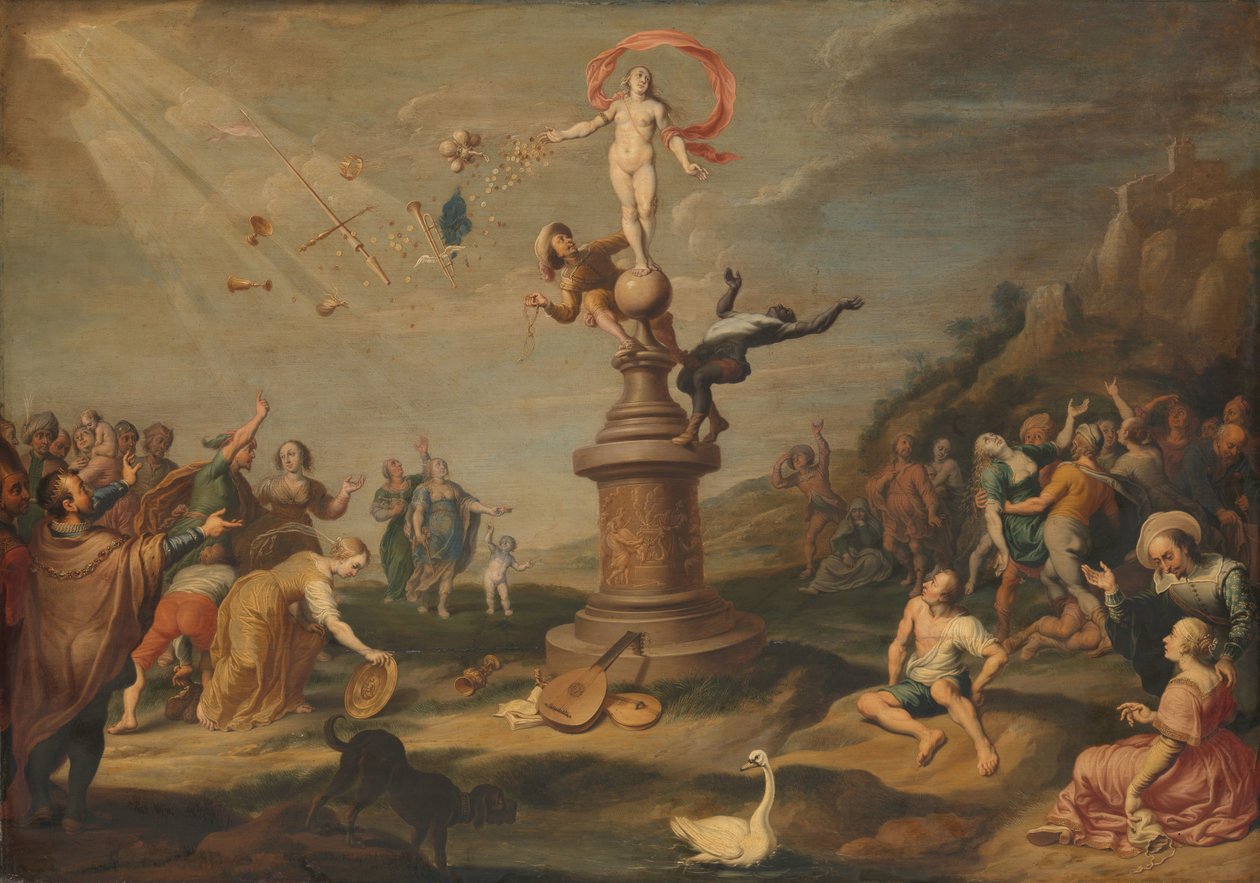 Fortuna istennő ajándékokat ad neki alkotó: Simon Flocquet (attributed to)