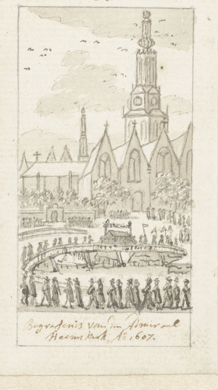 Jacob van Heemskerck temetése az amszterdami Oude Kerkben, 1607 alkotó: Simon Fokke