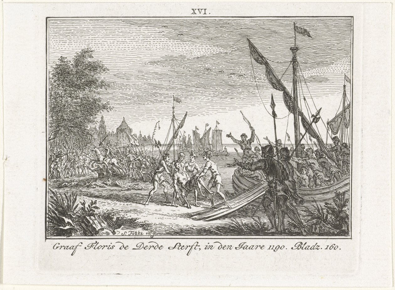 III. holland Florisz halála Antiochiában, 1784 alkotó: Simon Fokke