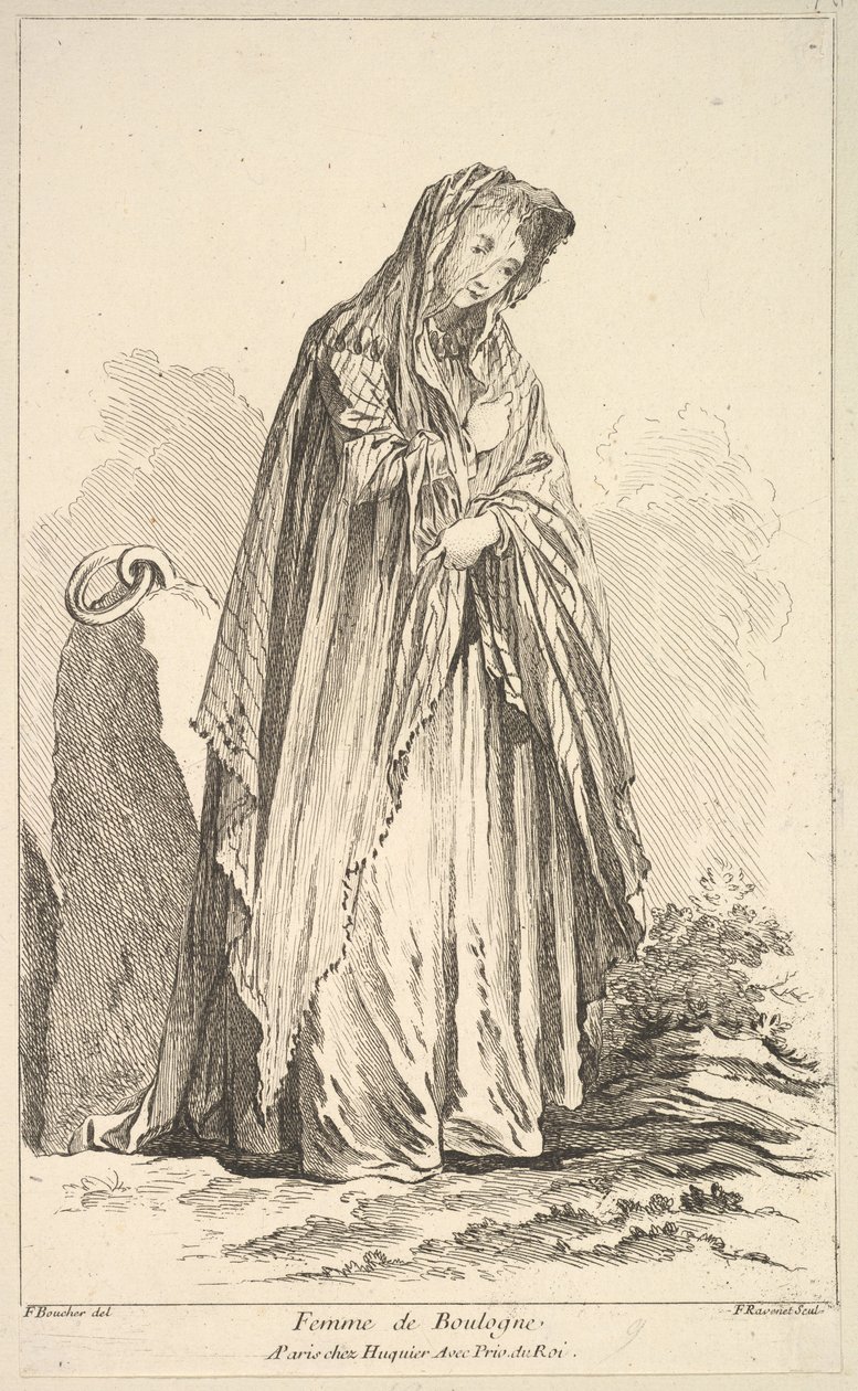 Boulogne-i nő, különböző külföldi alakok gyűjteményéből Feltalálta F. Bo..., 18. század. alkotó: Simon Francois Ravenet