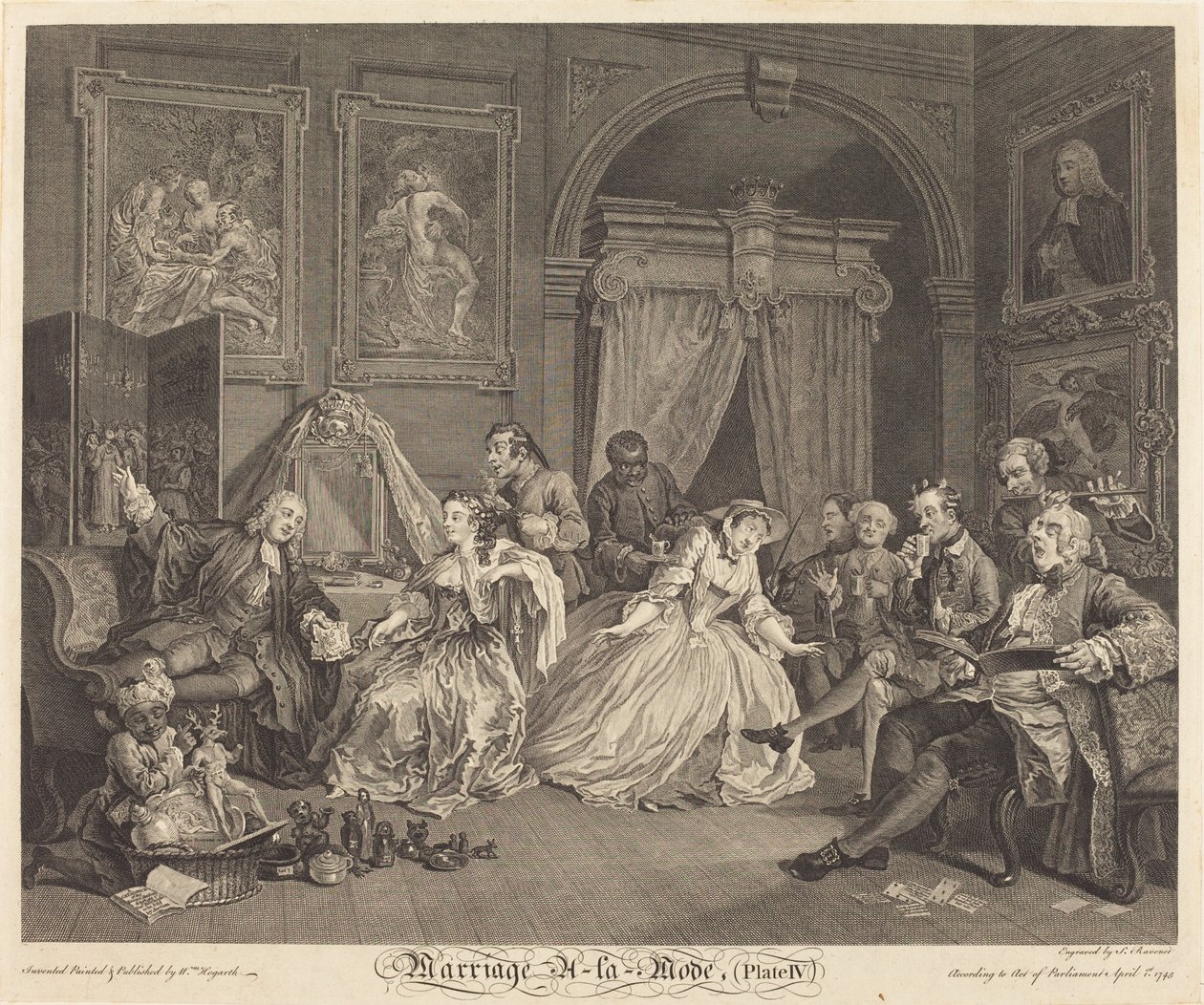Házasság a la Mode: pl.4 alkotó: Simon Francois Ravenet I after William Hogarth