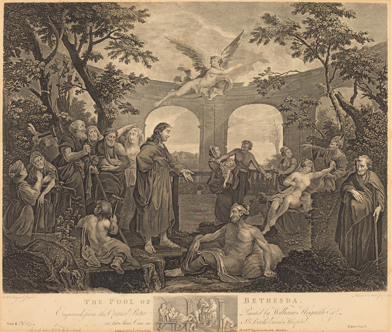 A Bethesda medencéje alkotó: Simon Francois Ravenet I and Victor Marie Picot after William Hogarth