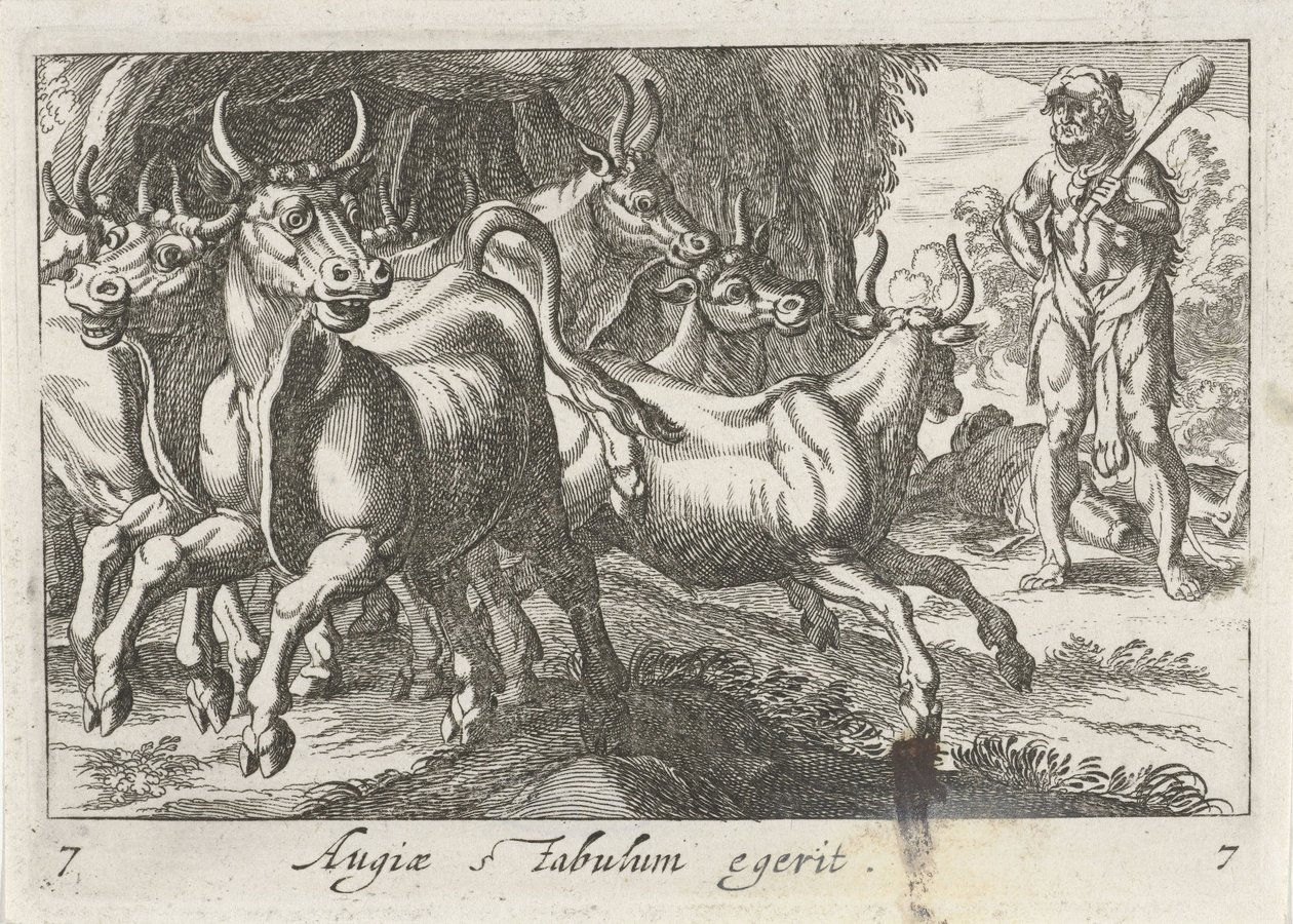 Hercules hoedt de kudde van Geryon (cím a tárgyon) Herculische téma (sorozat címe) alkotó: Simon Frisius