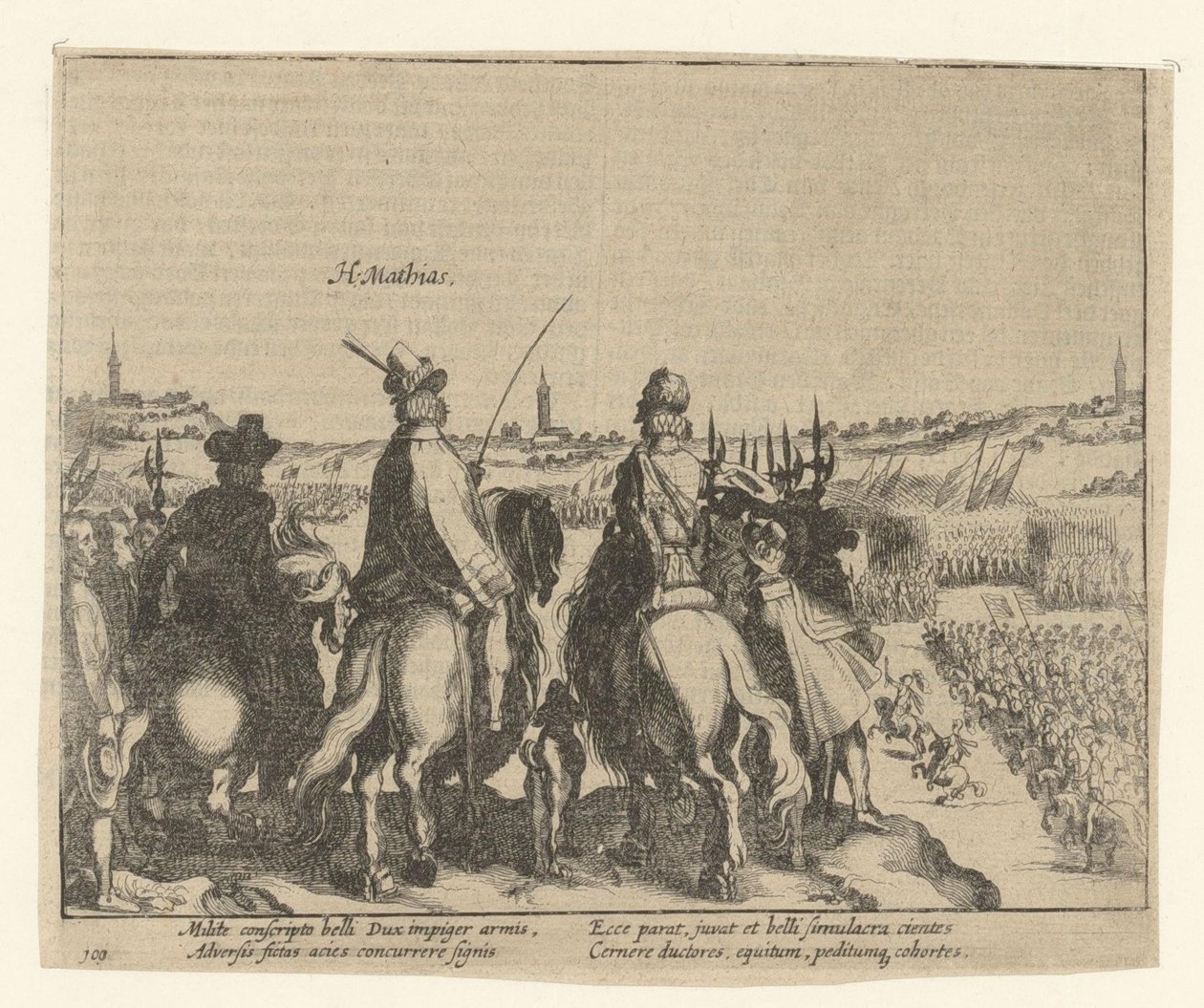 Matthias és az Orániai herceg felvonulást tartanak az állami hadsereg előtt, 1578 alkotó: Simon Frisius