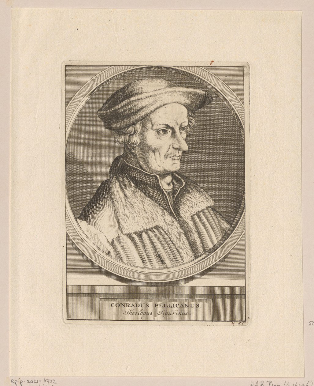 Conrad Pellican portréja alkotó: Simon Frisius
