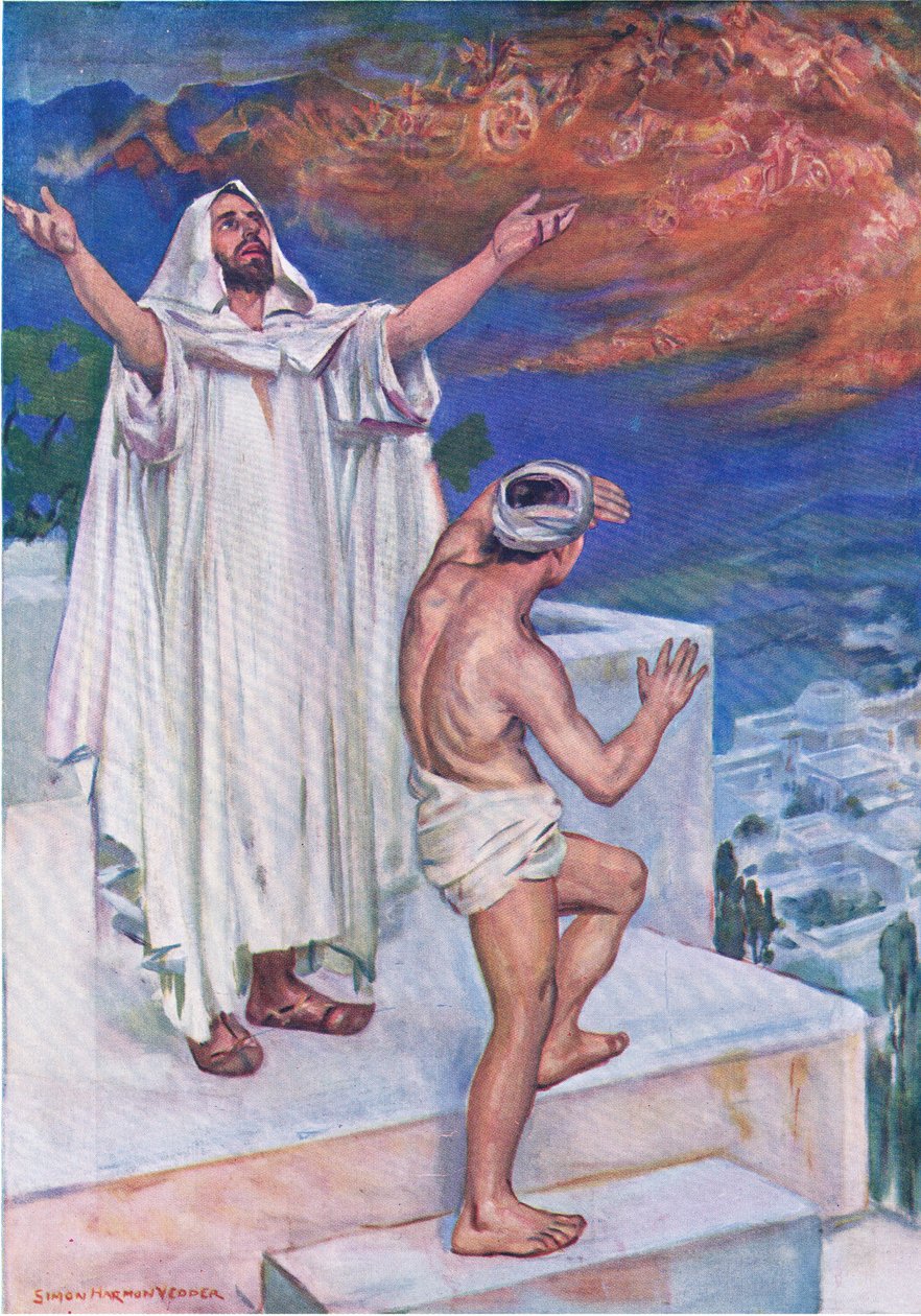 Elizes Mennyei védők, a Thomas Nelson által kiadott Biblia Képeskönyvből, 1950 körül alkotó: Simon Harmon Vedder