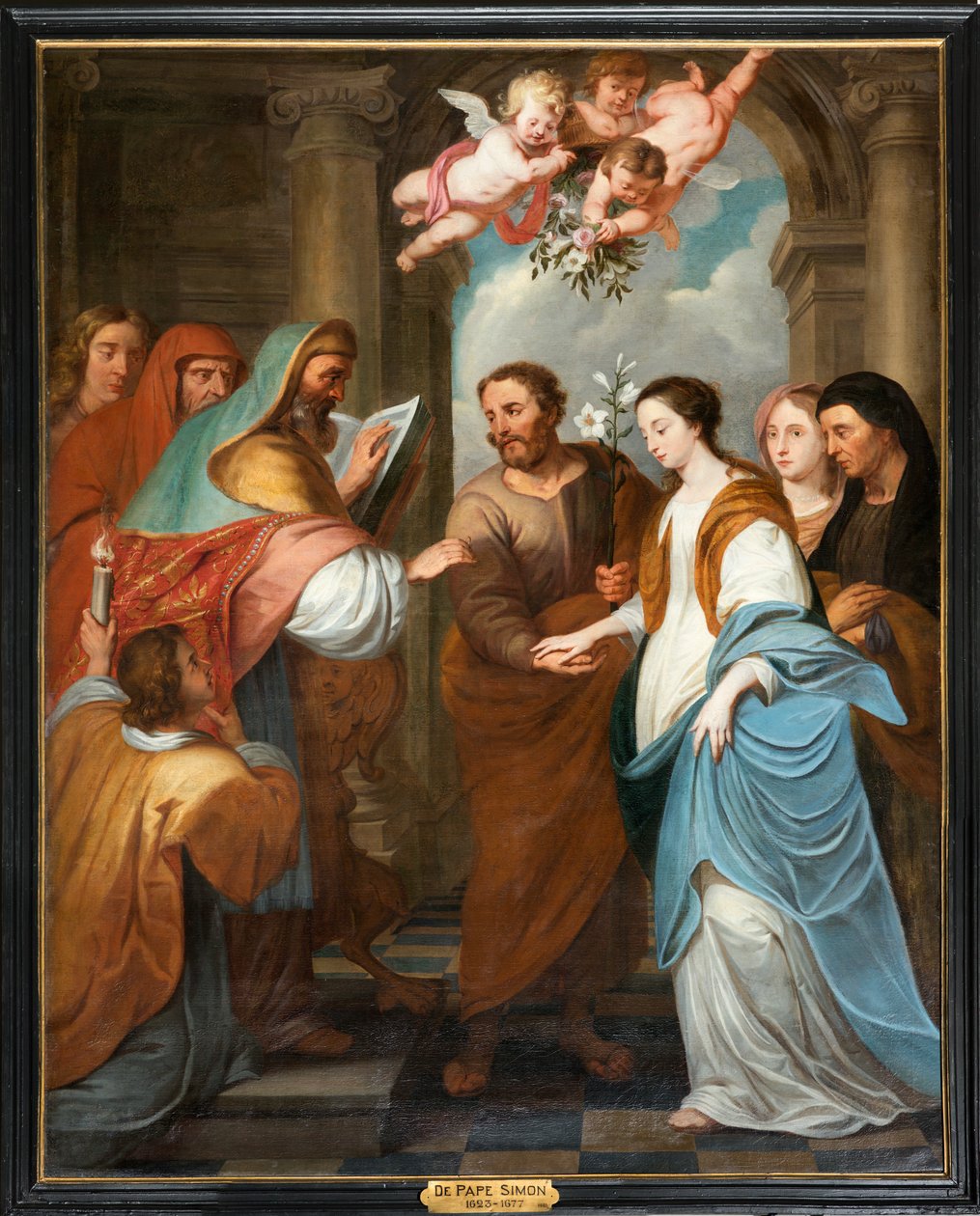 Plébániatemplom (Parochiekerk Sint-Eligius). Simon De Pape. 3 A Szűz eljegyzése. 17. század. alkotó: Simon II de Pape