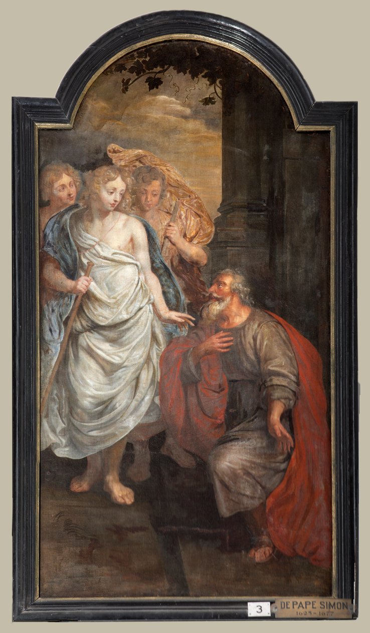 Plébániatemplom (Sint-Walburgakerk). Festmény, triptichon. Simon De Pape (?). A keresztény rabszolgák megváltása a töröknek. alkotó: Simon II de Pape