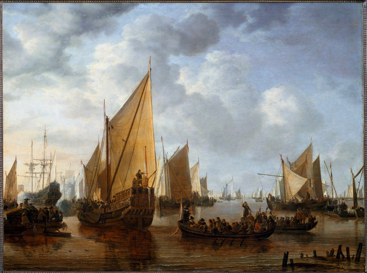Frederick Henry, Orange hercege 1646-ban meglátogatja a flottákat Dordrechtben alkotó: Simon Jacobsz. Vlieger