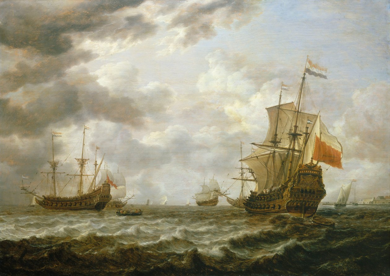 A Brederode Hellevoetsluis mellett, 17. század közepe (festmény) alkotó: Simon Jacobsz. Vlieger