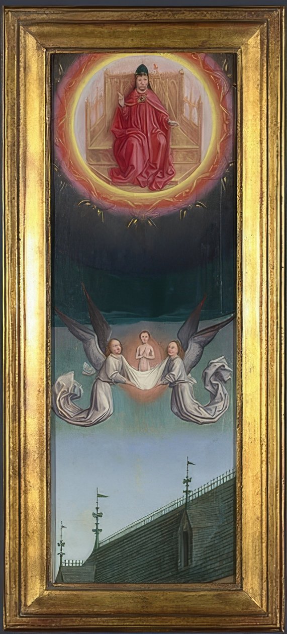 Szent Bertin lelke a mennybe kerül (oltárkép a St. Bertin apátságból). 1459 körül alkotó: Simon Marmion