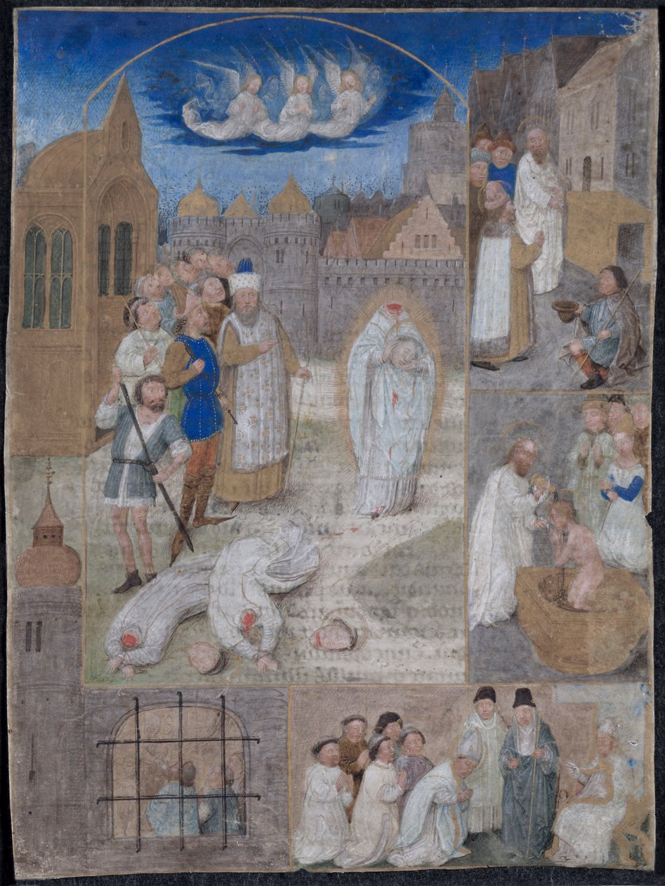 Merész Károly breviáriumából kivágott levél és York Margaret..., c. 1467-1470. alkotó: Simon Marmion
