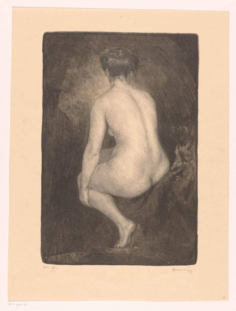 Ülő meztelen nő alkotó: Simon Moulijn (signed by artist)