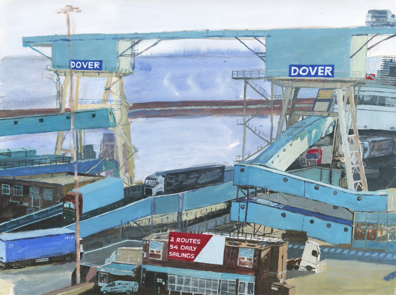 Dover 2, 2019 (akril, akvarell és tinta, papír) alkotó: Simon Neville
