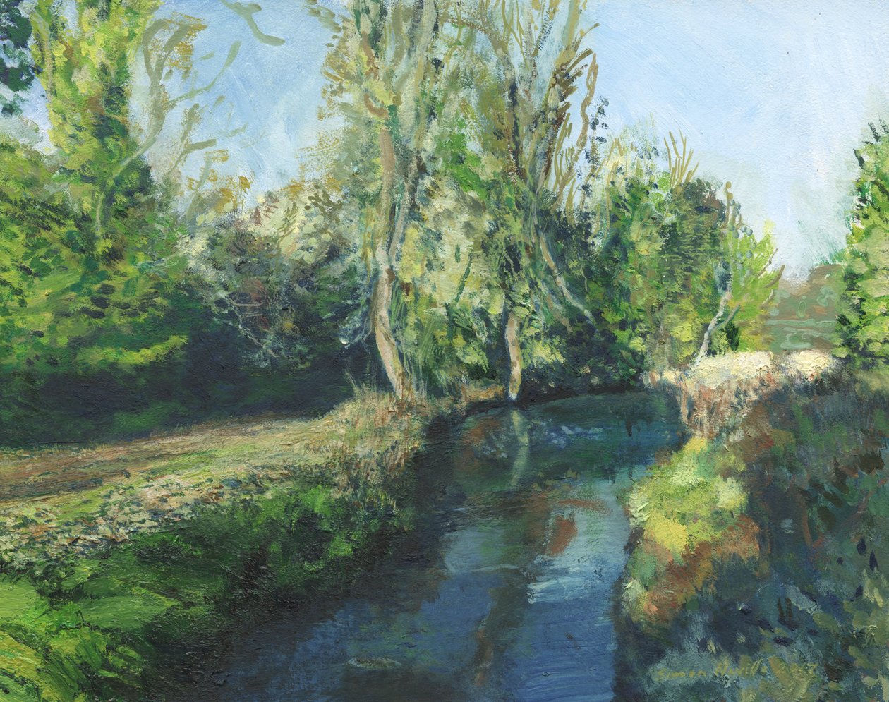 Latchmere Brook, Ham Common (olaj, tábla) alkotó: Simon Neville
