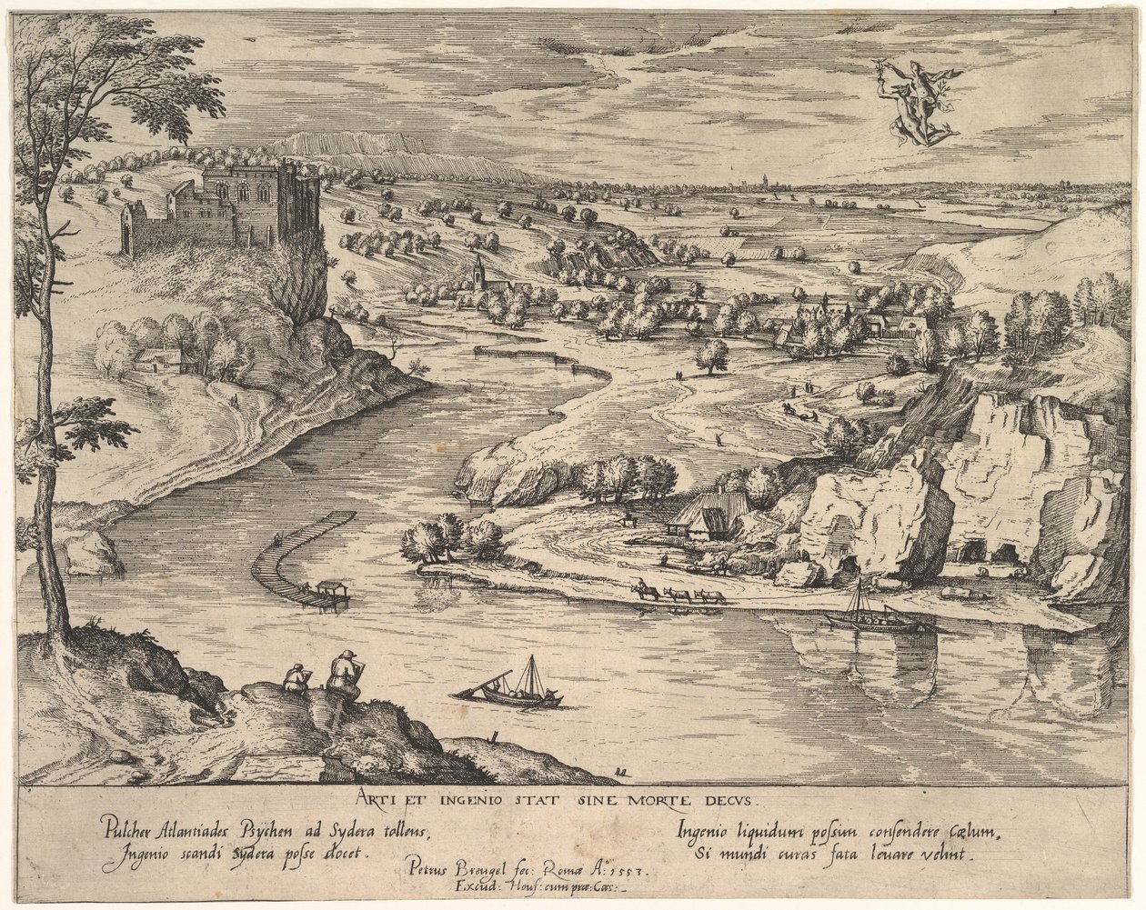 Folyói táj a Merkúr elrabló pszichéjével, kb. 1595. alkotó: Simon Novellanus