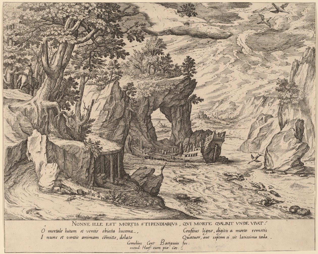 A hajótörés után alkotó: Simon Novellanus after Cornelis Cort