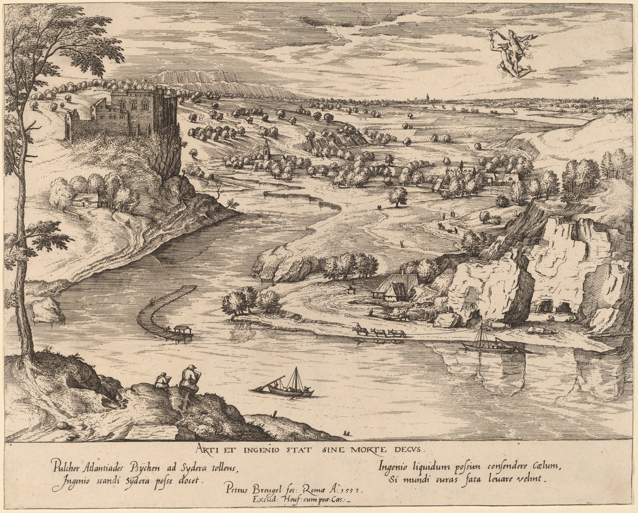 Folyói táj Merkúrral és Psychével alkotó: Simon Novellanus after Pieter Bruegel the Elder