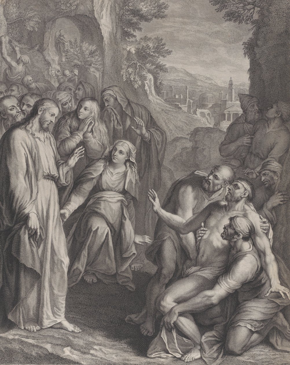 Lázár feltámadása, Krisztussal a bal oldalon, kb. 1729. alkotó: Simon Vallee