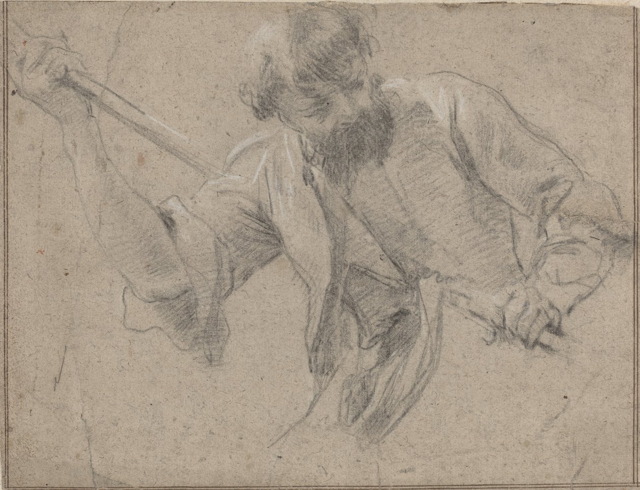 Szakállas férfi bottal alkotó: Simon Vouet
