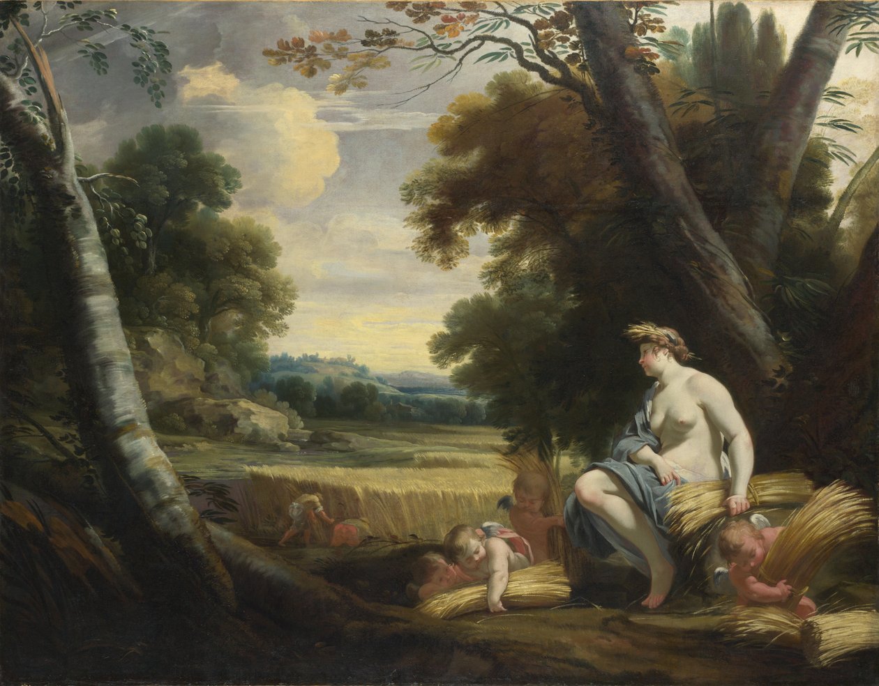 Ceres és arató Ámorok, c. 1635 alkotó: Simon Vouet