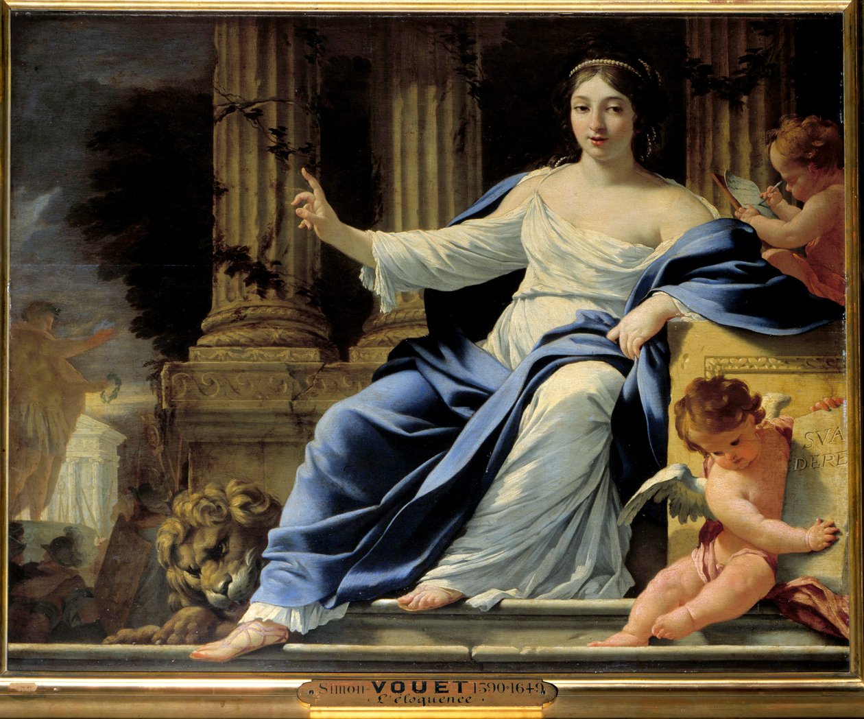 Ékesszólás. Polymnie, az ékesszólás múzsája ábrázolása. Simon Vouet (1590-1649) festménye 17. század V. 0,81x1 m alkotó: Simon Vouet