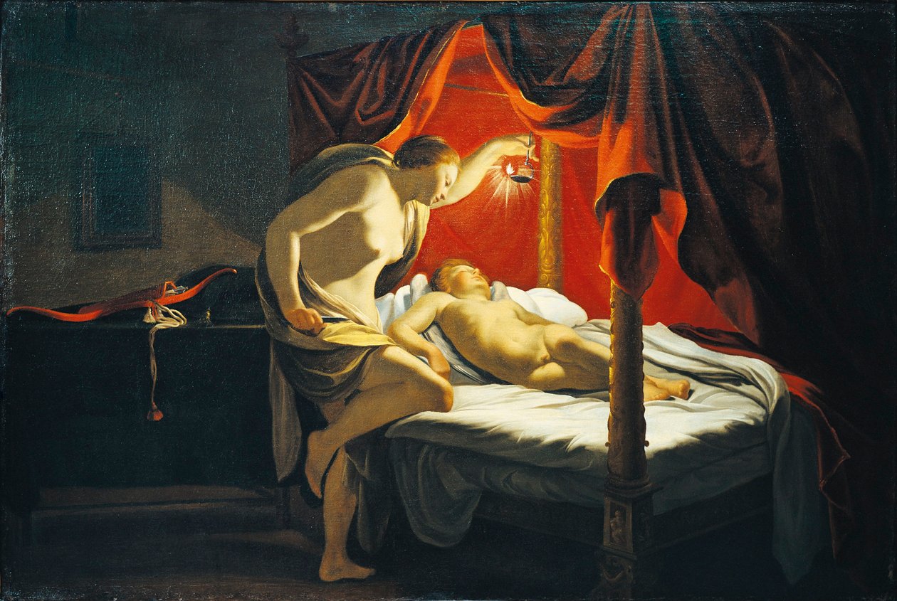 Franciaország, Lyon, Szerelem és psziché (olaj, vászon) alkotó: Simon Vouet