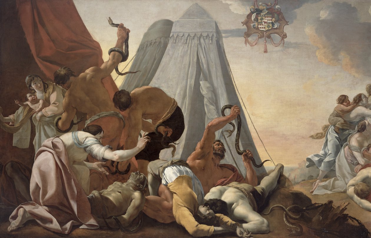 Israeliten, die zur Ehernen Schlange aufblicken sollen alkotó: Simon Vouet