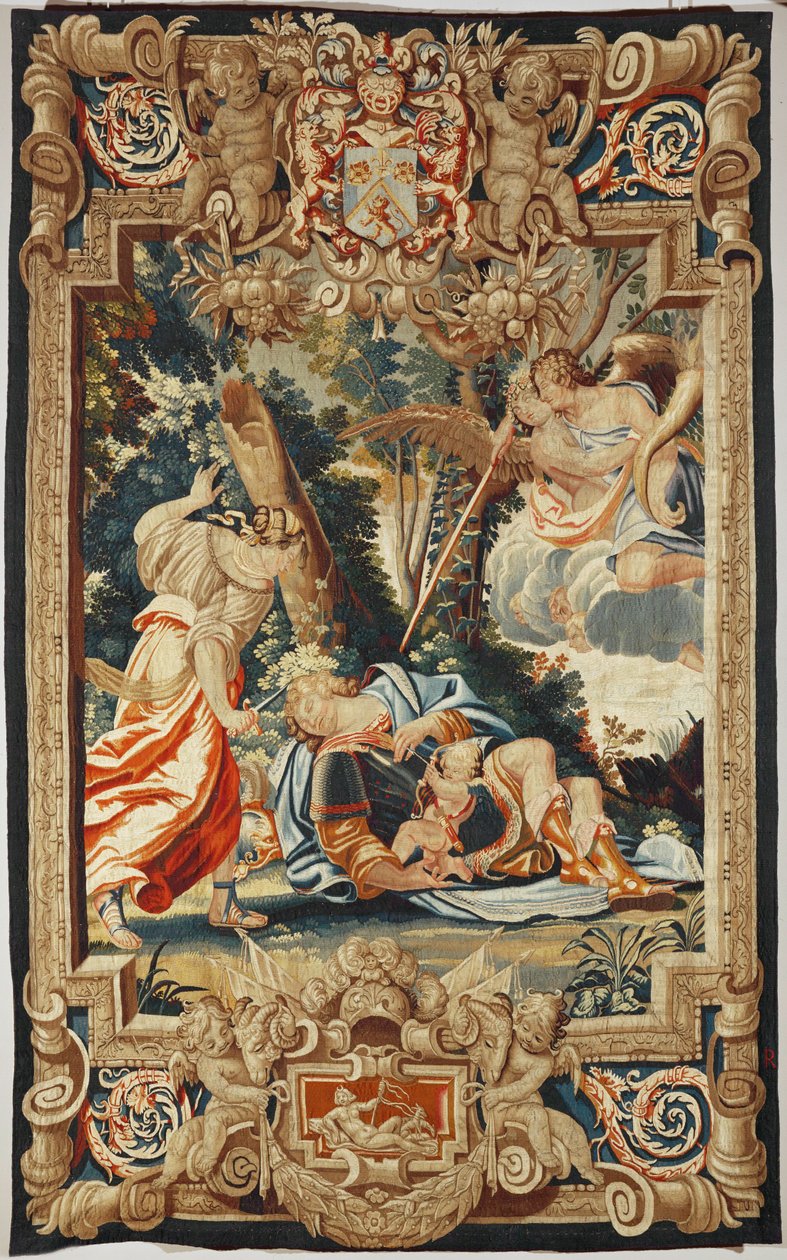 A szerelem megakadályozza, hogy Armida leszúrja az alvó Rinaldót ... alkotó: Simon Vouet