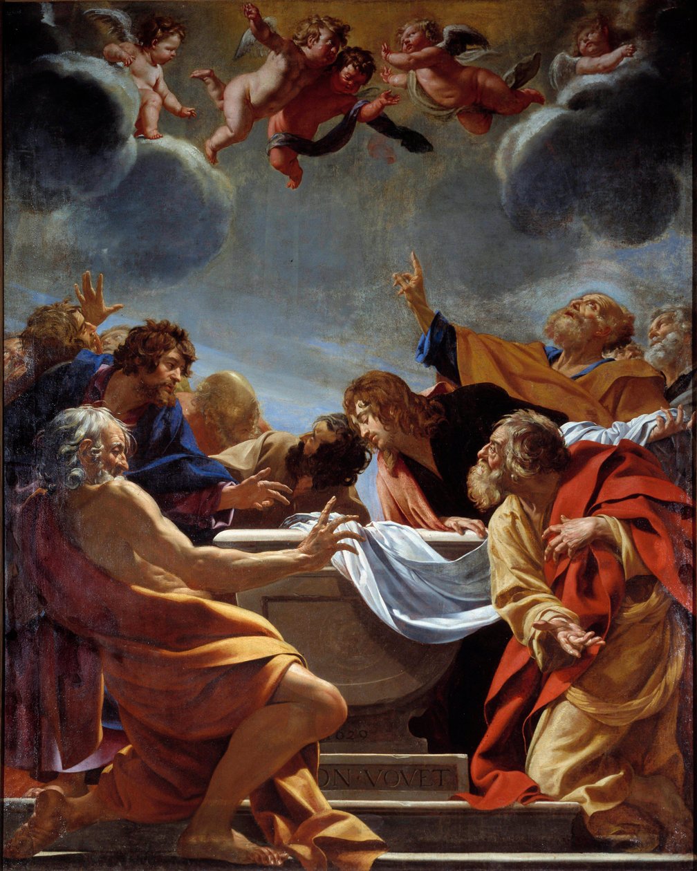 Simon Vouet (1590-1649) Apotres a Szűz sírjánál festménye 17. századi Párizs, Eglise Notre Dame des Champs alkotó: Simon Vouet