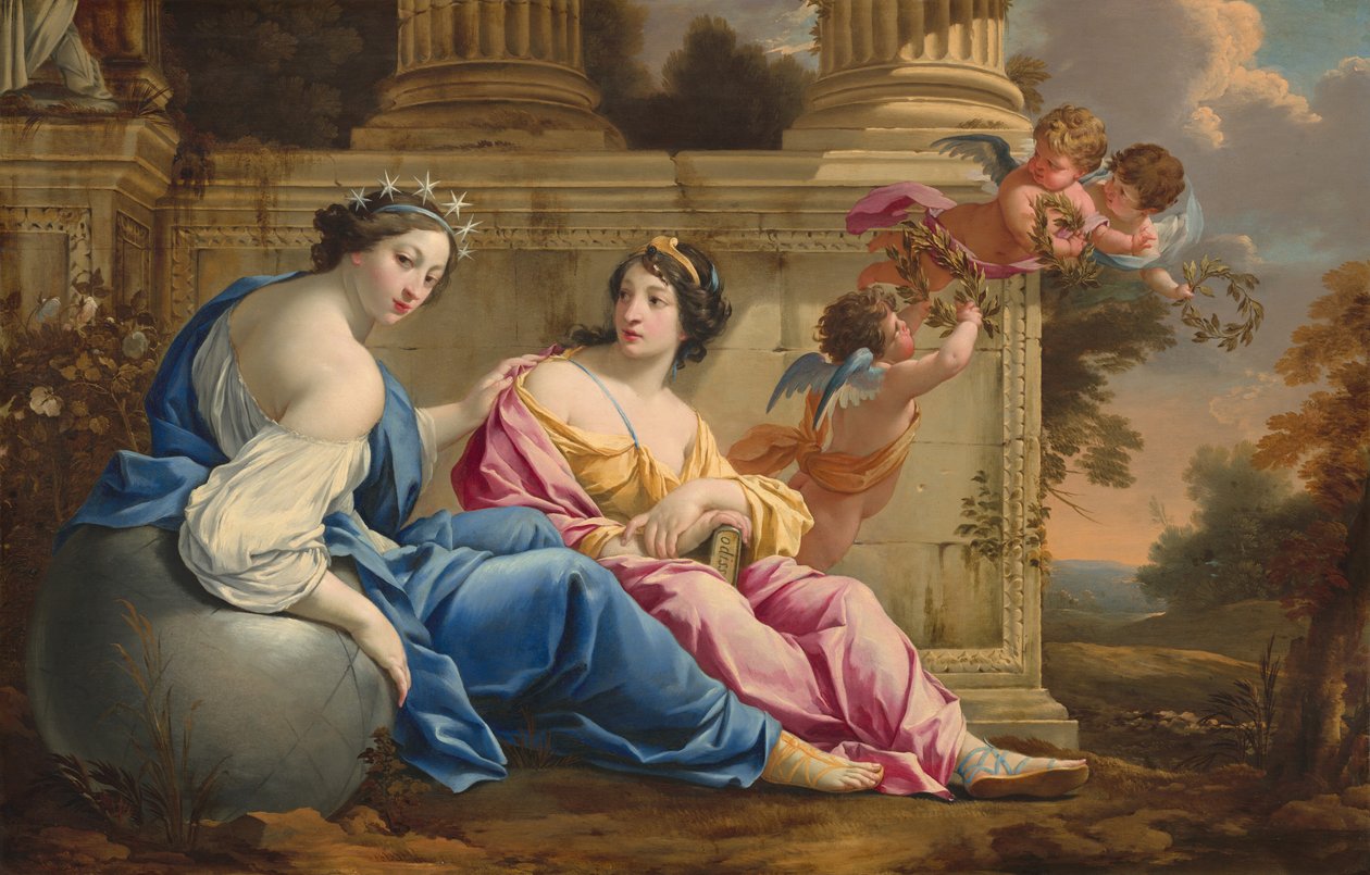 Urania és Kalliopé múzsák alkotó: Simon Vouet