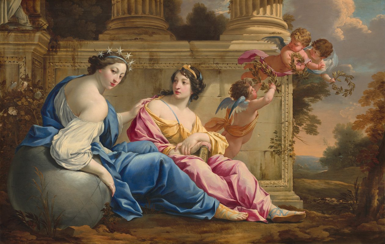 Az Uránia és Calliope múzsák c. 1634 alkotó: Simon Vouet