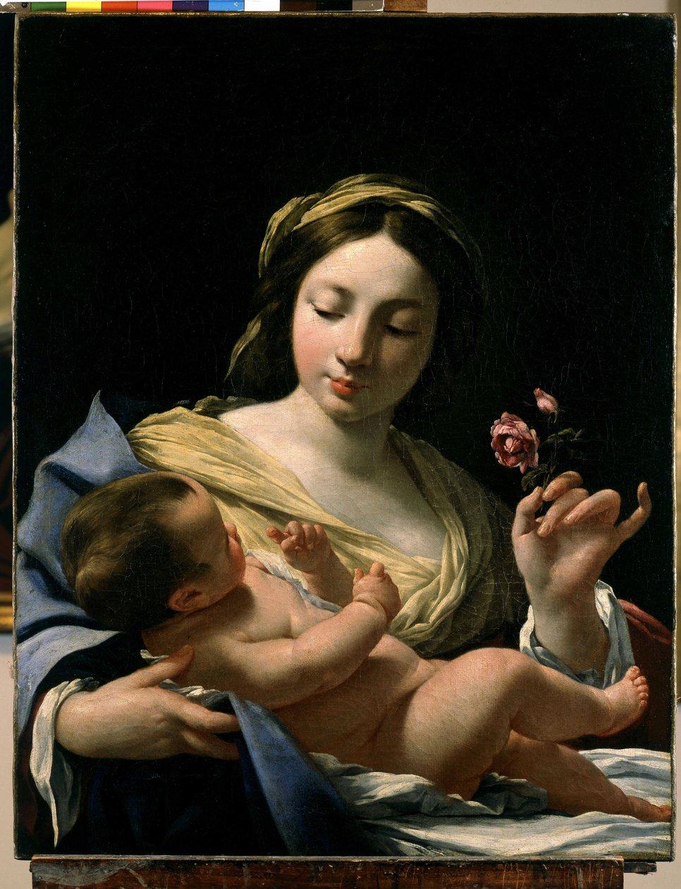 A Szűz és a Gyermek Jézus (olaj, vászon) alkotó: Simon Vouet