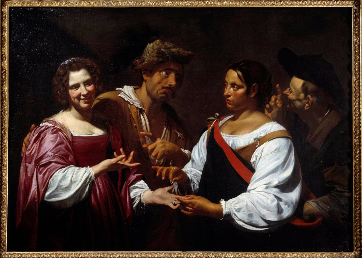 A jósnő Simon Vouet festménye (1590-1649) 1620 V. 1,2x1,7 m Ottawa, Nemzeti Művészeti Galéria alkotó: Simon Vouet