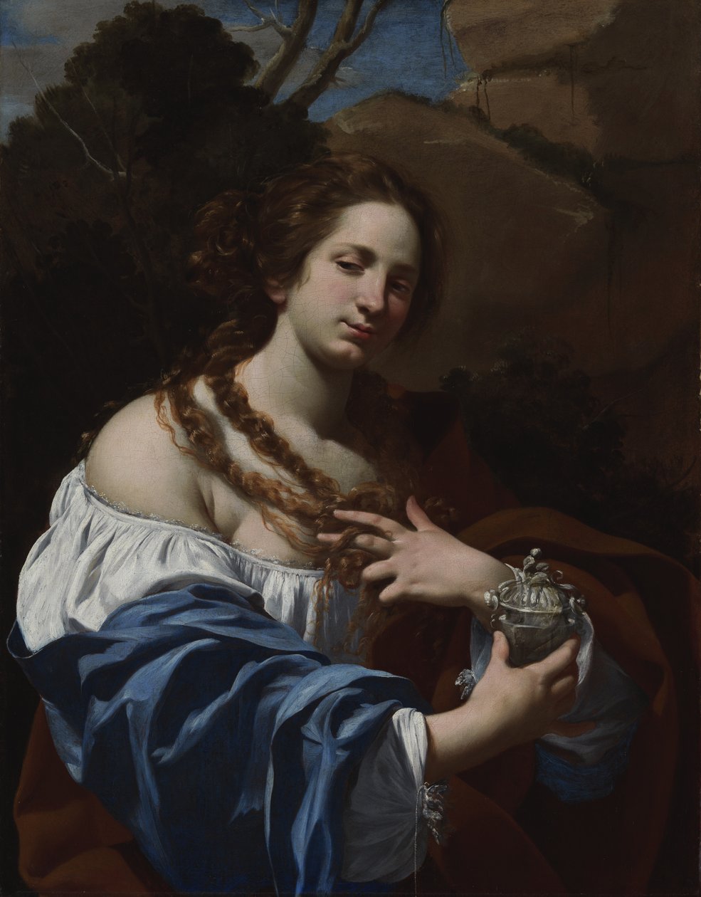 Virginia da Vezzo, a művész felesége, Mária Magdolna szerepében alkotó: Simon Vouet