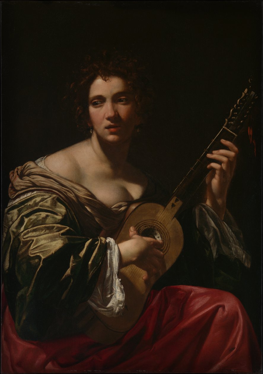 Gitározó nő alkotó: Simon Vouet