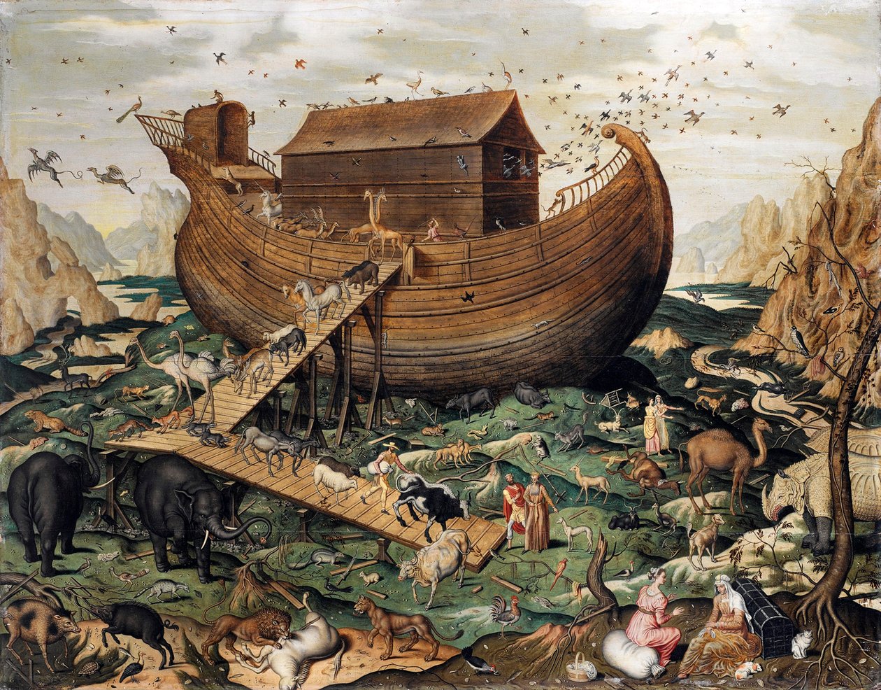 A Noé bárkája az Ararát hegyen, 1570 alkotó: Simon de Myle