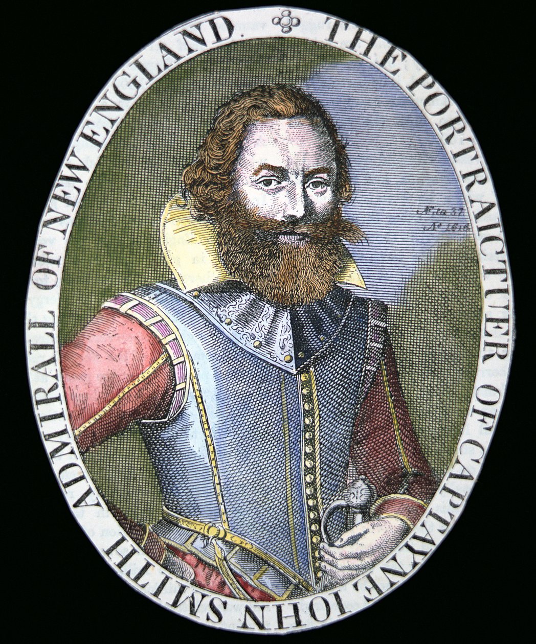 John Smith kapitány (1580-1631) (színes metszet) alkotó: Simon de Passe