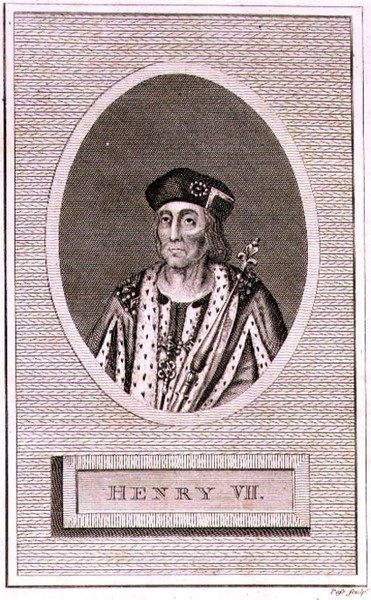 VII. Henrik (1472-1509) a művész által metszett, „Anglia történelméből” (metszet) alkotó: Simon de Passe