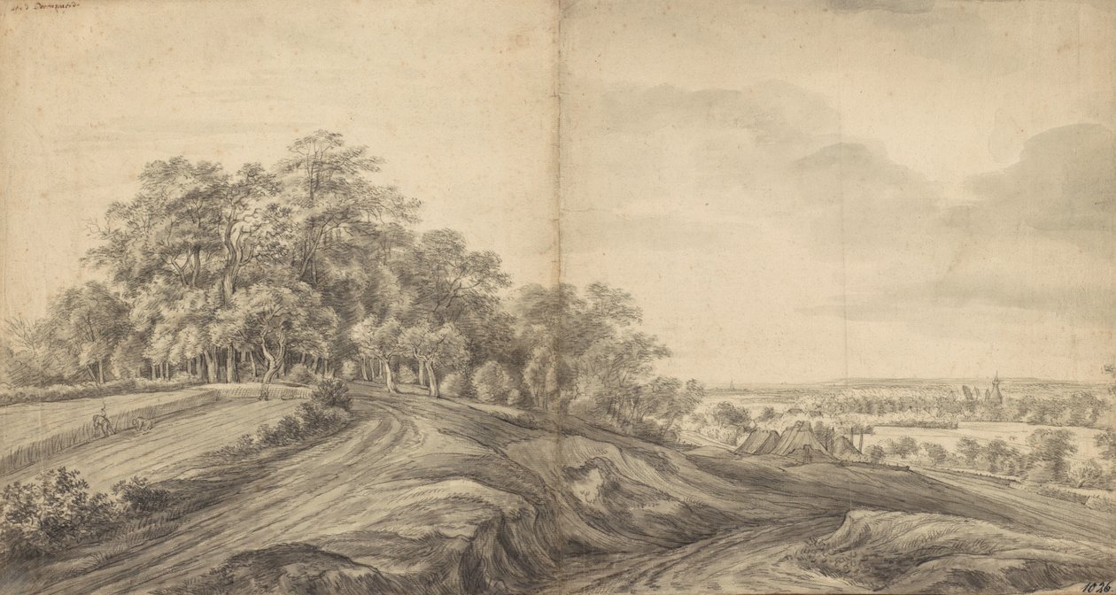 Boersberg panorámája a Doorwerth kastéllyal a távolban alkotó: Simon de Vlieger