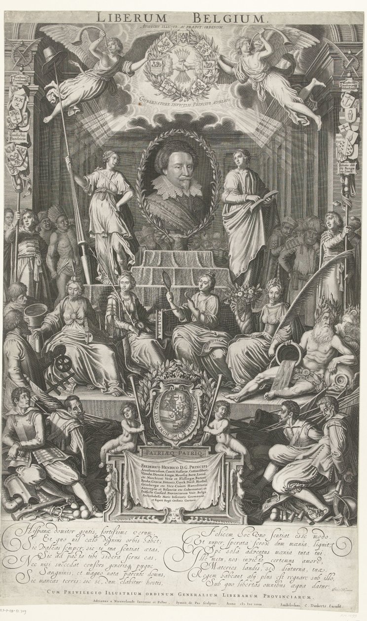 Frederick Henry, mint a vallás és szabadság védelmezője, 1628 Liberum Belgium (cím a tárgyon) alkotó: Simon van de Passe