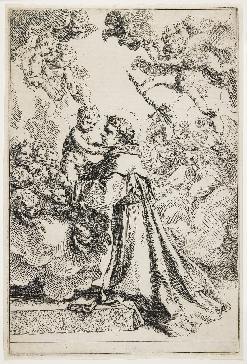 Páduai Szent Antal, az 1630-as évek vége alkotó: Simone Cantarini